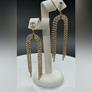 Long Crystal Chandelier Post Earrings Made with Swarovski Crystals